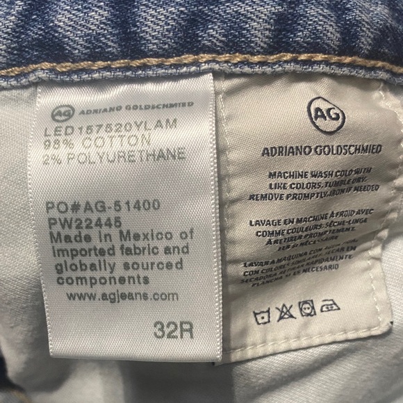 AG Adriano Goldschmied  Slouchy Slim 32R Relaxed Denim Jeans - Light Blue - Picture 14 of 15
